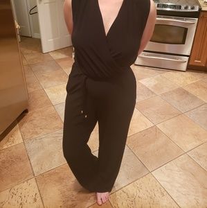 Calvin Klein Womens Sleeveless Black Jumpsuit